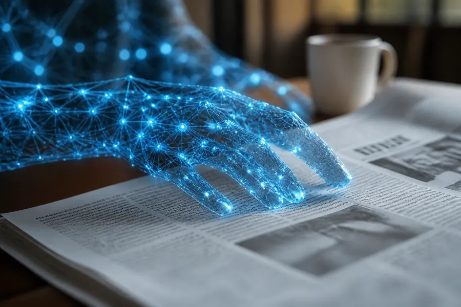 AI assistant citing a press release as a source in a chat answer